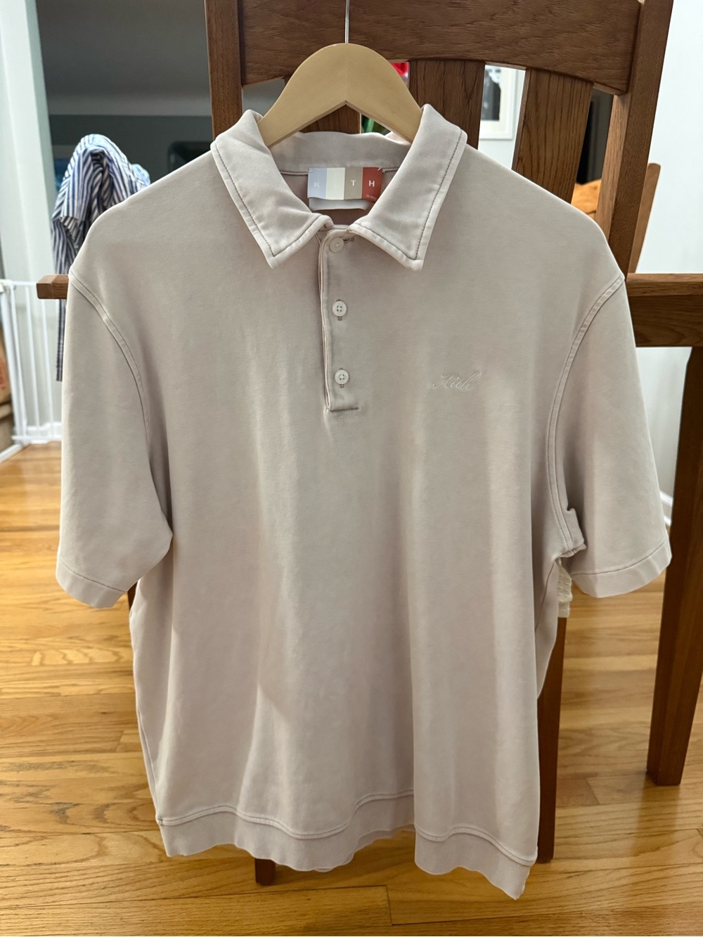Kith Men's Light Beige Polo Shirt - Short Sleeve